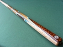 this cue was custom made for Partab Singh using the colours of the indian flag (click to enlarge)