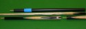 multi spliced olivewood and ebony cue, with matching mini butt, and telescopic extension (click to enlarge)