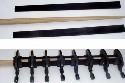 1 pc hand spliced cue with 1st set of ebony splices clamped (click to enlarge)